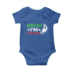 Bruh Im Italian Baby Onesie Italy Flag Italian Festival Funny Italian TS10 Royal Blue Print Your Wear