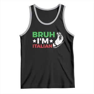 Bruh Im Italian Tank Top Italy Flag Italian Festival Funny Italian TS10 Black Athletic Heather Print Your Wear