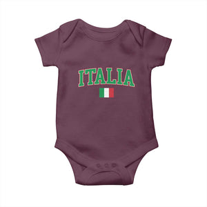 Vintage Italia Baby Onesie Print Retro Varsity Italian Apparel TS10 Maroon Print Your Wear
