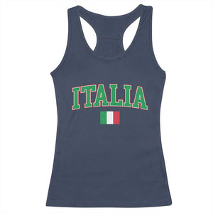 Vintage Italia Racerback Tank Top Print Retro Varsity Italian Apparel TS10 Navy Print Your Wear