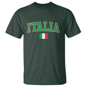 Vintage Italia T Shirt Print Retro Varsity Italian Apparel TS10 Dark Forest Green Print Your Wear