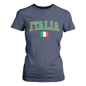 Vintage Italia T Shirt For Women Print Retro Varsity Italian Apparel TS10 Navy Print Your Wear
