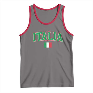 Vintage Italia Tank Top Print Retro Varsity Italian Apparel TS10 Deep Heather Red Print Your Wear