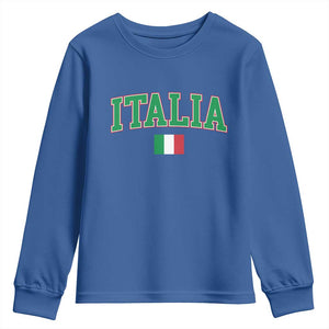 Vintage Italia Youth Sweatshirt Print Retro Varsity Italian Apparel TS10 Royal Blue Print Your Wear