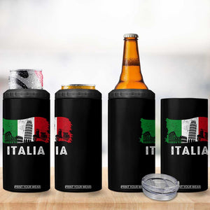 Italian Flag 4 in 1 Can Cooler Tumbler Distressed Style Pisa Tower Colosseum Classic Scooter TS10 Print Your Wear