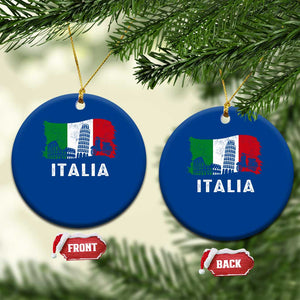 Italian Flag Ceramic Ornament Distressed Style Pisa Tower Colosseum Classic Scooter TS10 1pc Blue Print Your Wear