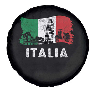 Italian Flag Spare Tire Cover Distressed Style Pisa Tower Colosseum Classic Scooter TS10 Print Your Wear