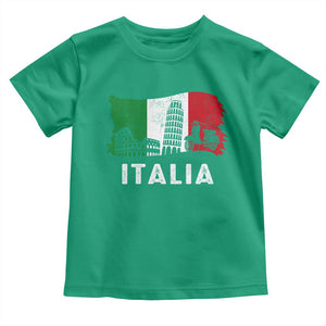 Italian Flag Toddler T Shirt Distressed Style Pisa Tower Colosseum Classic Scooter TS10 Irish Green Print Your Wear
