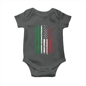 Italian American Flag Baby Onesie Retro Italian Family Italy Flag TS10 Dark Heather Print Your Wear