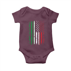 Italian American Flag Baby Onesie Retro Italian Family Italy Flag TS10 Maroon Print Your Wear