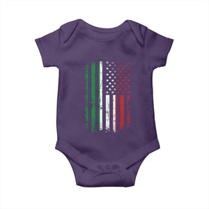 Italian American Flag Baby Onesie Retro Italian Family Italy Flag TS10 Purple Print Your Wear