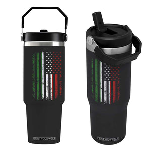 Italian American Flag Flip Straw Tumbler Retro Italian Family Italy Flag TS10 One Size: 30 oz Black Print Your Wear