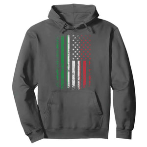 Italian American Flag Hoodie Retro Italian Family Italy Flag TS10 Dark Heather Print Your Wear
