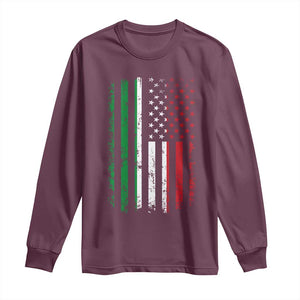 Italian American Flag Long Sleeve Shirt Retro Italian Family Italy Flag TS10 Maroon Print Your Wear