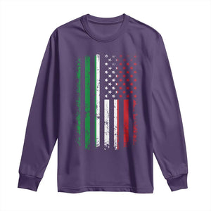 Italian American Flag Long Sleeve Shirt Retro Italian Family Italy Flag TS10 Purple Print Your Wear