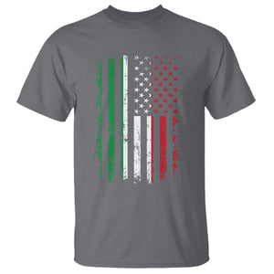 Italian American Flag T Shirt Retro Italian Family Italy Flag TS10 Charcoal Print Your Wear