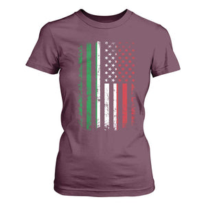 Italian American Flag T Shirt For Women Retro Italian Family Italy Flag TS10 Maroon Print Your Wear