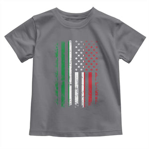 Italian American Flag Toddler T Shirt Retro Italian Family Italy Flag TS10 Charcoal Print Your Wear