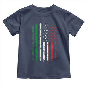Italian American Flag Toddler T Shirt Retro Italian Family Italy Flag TS10 Navy Print Your Wear