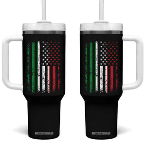 Italian American Flag Tumbler With Handle Retro Italian Family Italy Flag TS10 One Size: 40 oz Black Print Your Wear