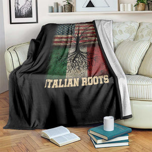 American Grown Italian Roots Throw Blanket USA Italy Flag Family Tree Italian TS10 Print Your Wear