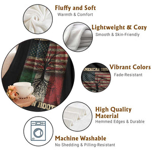 American Grown Italian Roots Throw Blanket USA Italy Flag Family Tree Italian TS10 Print Your Wear
