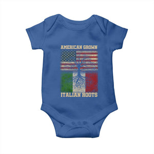 American Grown Italian Roots Baby Onesie USA Italy Flag Family Tree Italian TS10 Royal Blue Print Your Wear