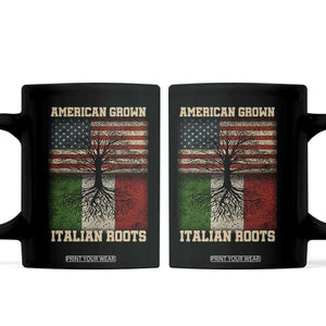American Grown Italian Roots Coffee Mug USA Italy Flag Family Tree Italian TS10 Black Print Your Wear