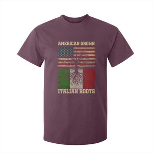American Grown Italian Roots T Shirt For Kid USA Italy Flag Family Tree Italian TS10 Maroon Print Your Wear