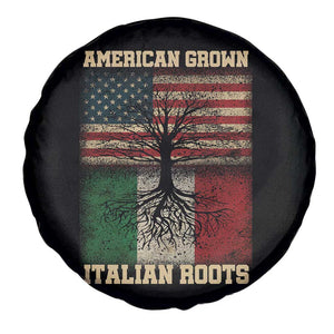 American Grown Italian Roots Spare Tire Cover USA Italy Flag Family Tree Italian TS10 Print Your Wear