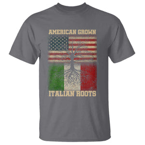 American Grown Italian Roots T Shirt USA Italy Flag Family Tree Italian TS10 Charcoal Print Your Wear