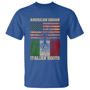 American Grown Italian Roots T Shirt USA Italy Flag Family Tree Italian TS10 Royal Blue Print Your Wear