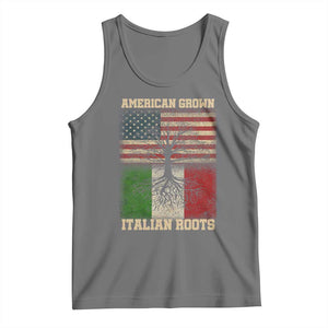 American Grown Italian Roots Tank Top USA Italy Flag Family Tree Italian TS10 Black Heather Print Your Wear