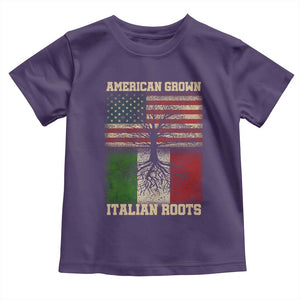 American Grown Italian Roots Toddler T Shirt USA Italy Flag Family Tree Italian TS10 Purple Print Your Wear