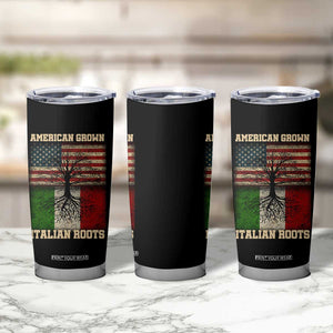 American Grown Italian Roots Tumbler Cup USA Italy Flag Family Tree Italian TS10 Print Your Wear