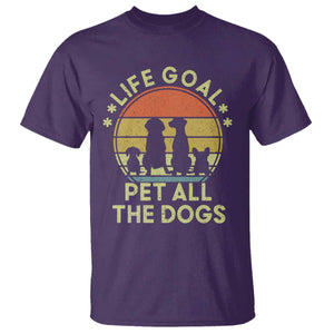Life Goal Pet All The Dogs T Shirt Retro Funny Dog Lover Gift TS10 Purple Print Your Wear