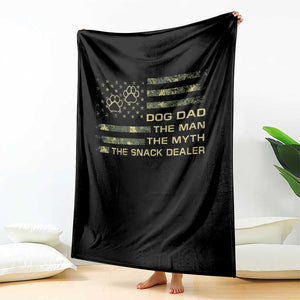 Dog Dad Throw Blanket Fathers Day Gift for Dog Lovers Camo American Flag USA TS10 Print Your Wear