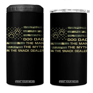 Dog Dad 4 in 1 Can Cooler Tumbler Fathers Day Gift for Dog Lovers Camo American Flag USA TS10 One Size: 16 oz Black Print Your Wear