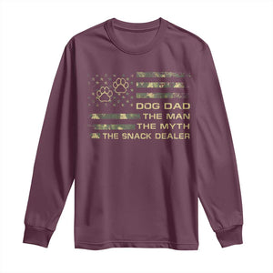 Dog Dad Long Sleeve Shirt Fathers Day Gift for Dog Lovers Camo American Flag USA TS10 Maroon Print Your Wear
