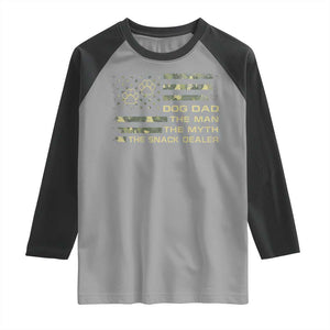 Dog Dad Raglan Shirt Fathers Day Gift for Dog Lovers Camo American Flag USA TS10 Sport Gray Black Print Your Wear