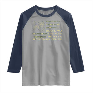 Dog Dad Raglan Shirt Fathers Day Gift for Dog Lovers Camo American Flag USA TS10 Sport Gray Navy Print Your Wear
