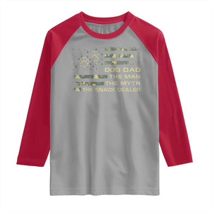 Dog Dad Raglan Shirt Fathers Day Gift for Dog Lovers Camo American Flag USA TS10 Sport Gray Red Print Your Wear