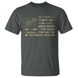 Dog Dad T Shirt Fathers Day Gift for Dog Lovers Camo American Flag USA TS10 Dark Heather Print Your Wear
