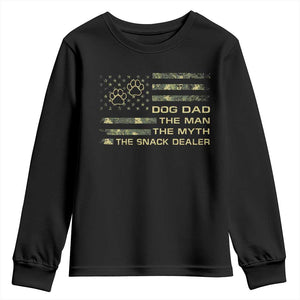 Dog Dad Youth Sweatshirt Fathers Day Gift for Dog Lovers Camo American Flag USA TS10 Black Print Your Wear