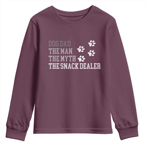 Dog Dad Youth Sweatshirt Fathers Day Gift for Dog Lovers Retro Vintage TS10 Maroon Print Your Wear
