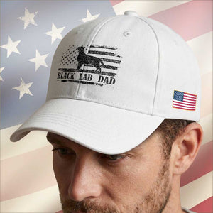 Black Lab Dad Baseball Cap Funny Labrador Dad Fathers Day Gift for Dog Lovers TS10 Print Your Wear
