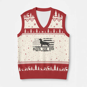 Black Lab Dad V-Neck Knit Sweater Vest Funny Labrador Dad Fathers Day Gift for Dog Lovers TS10 Beige Red Print Your Wear
