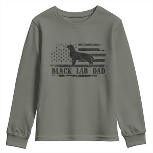 Black Lab Dad Youth Sweatshirt Funny Labrador Dad Fathers Day Gift for Dog Lovers TS10 Military Green Print Your Wear