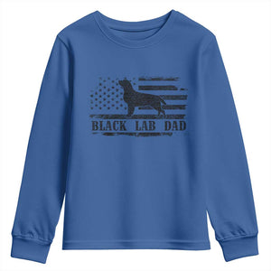 Black Lab Dad Youth Sweatshirt Funny Labrador Dad Fathers Day Gift for Dog Lovers TS10 Royal Blue Print Your Wear