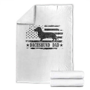 Dachshund Dog Dad Throw Blanket Fathers Day Gift for Dog Lovers American Flag TS10 White Print Your Wear
